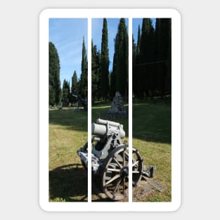 Redipuglia, Italy: Military shrine. It contains the remains of over 100.000 Italian soldiers fallen during the First World War. Friuli Venezia Giulia. Sunny spring afternoon day (vertical) Sticker